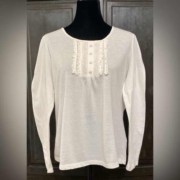 Basic Edition off wht OS longsleeves blouse. Size Large - Picture 1 of 10